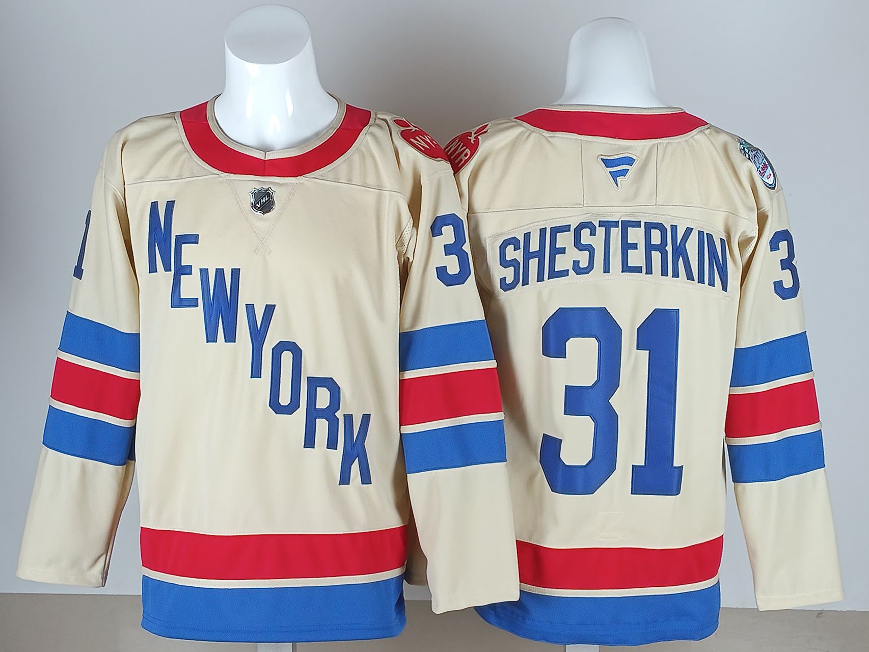 Men 2026 New York Rangers #31 Shesterkin Cream NHL Jersey style 02